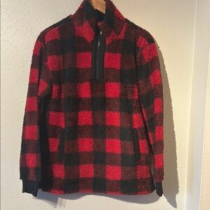 NWT Maurices Sherpa Buffalo Plaid Pullover